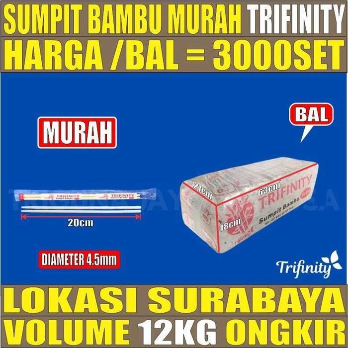 Sumpit Bambu Panda Trifinity Higienis Bersih Halus Kering Import SBY - Sumpit Murah