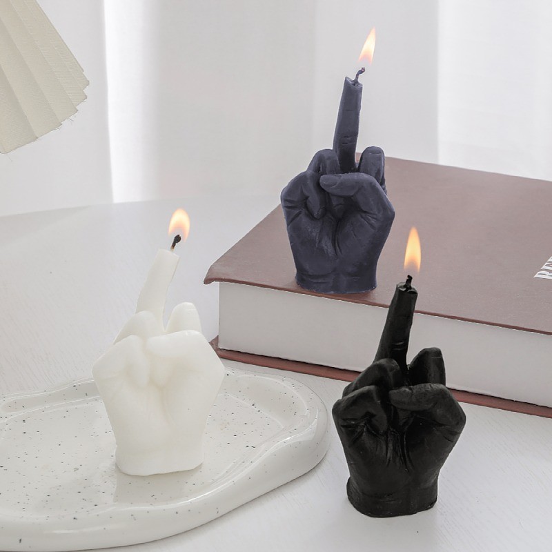 

3D Middle Finger Candle Silicone Mold for DIY Soap Plaster Finger Candle Mold Resin Crafts Party Gift Candle Making Supplies