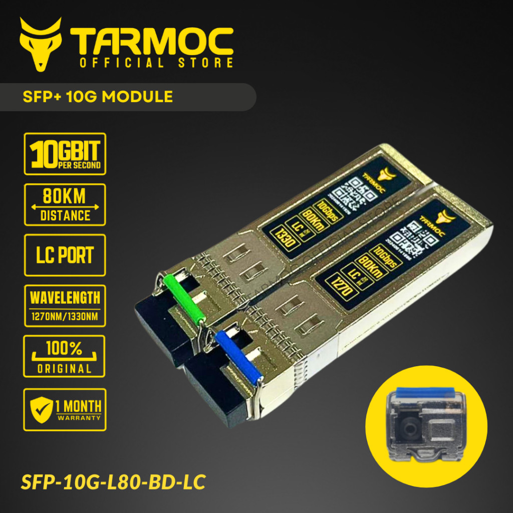 Tarmoc SFP-10G-L80-BD-LC | SFP+ 10G BIDI 80KM LC | SFP+ 10G 80KM Single Mode