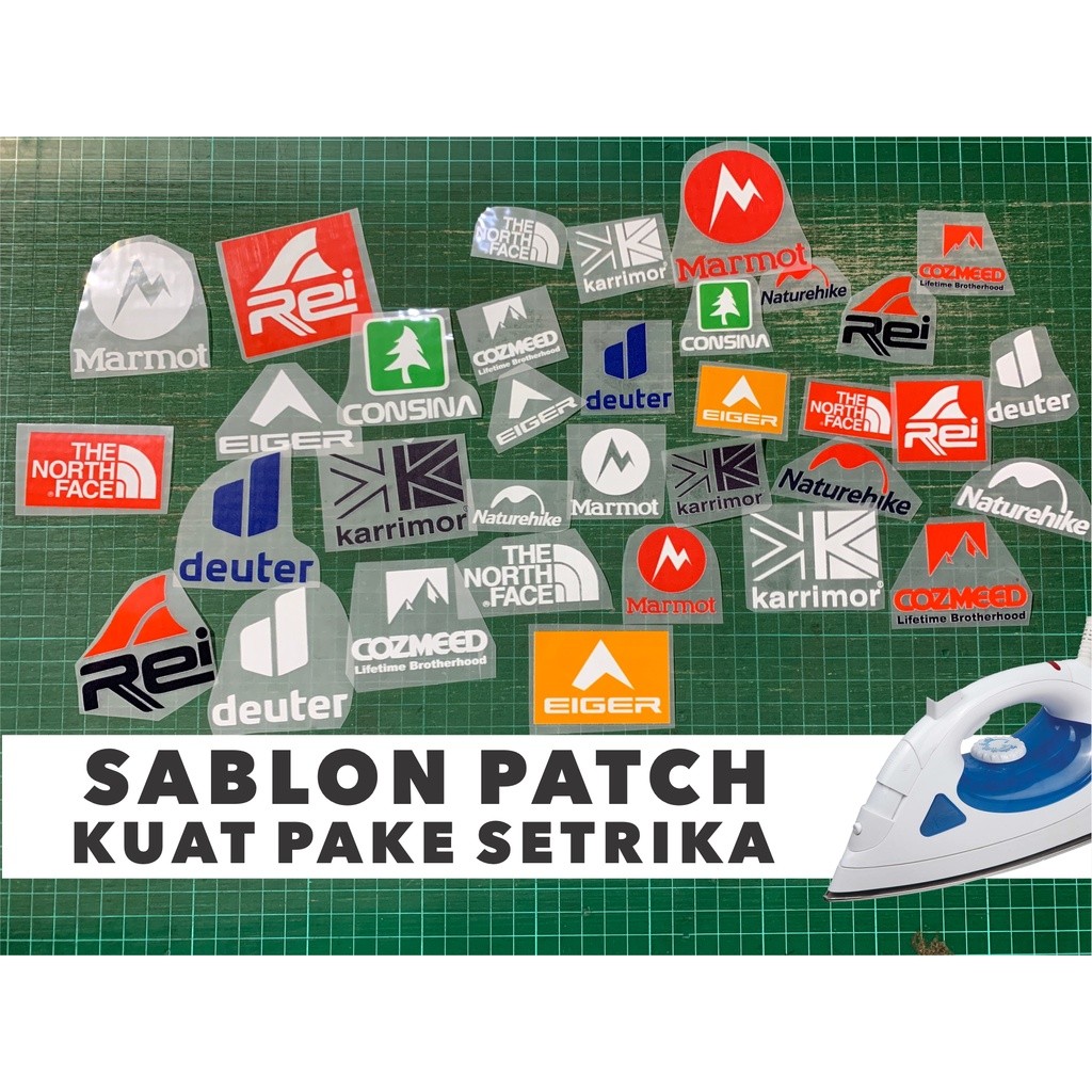 

LABEL TAG BRAND OUTDOOR PATCH STIKER SABLON BAJU Logo Setrika / cetak print DTF POLYFLEX gunung outdoor Sablon/ iron patch setrika Emblem
