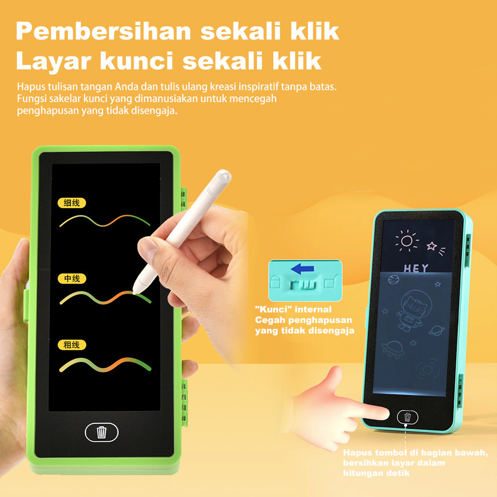 

New Kotak Pensil 2 in 1 Lcd Pen Case Drawing Pad Tempat Pencil Anak