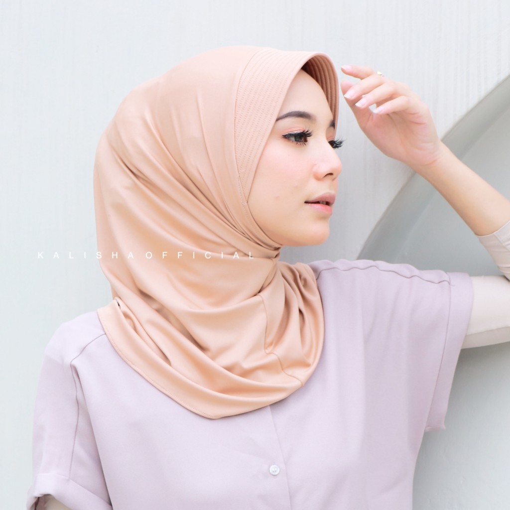 syabiya- Hijab Sport Premium Adiba Bergo Hamidah Instan Pendek Jersey Pet Antem Olahraga