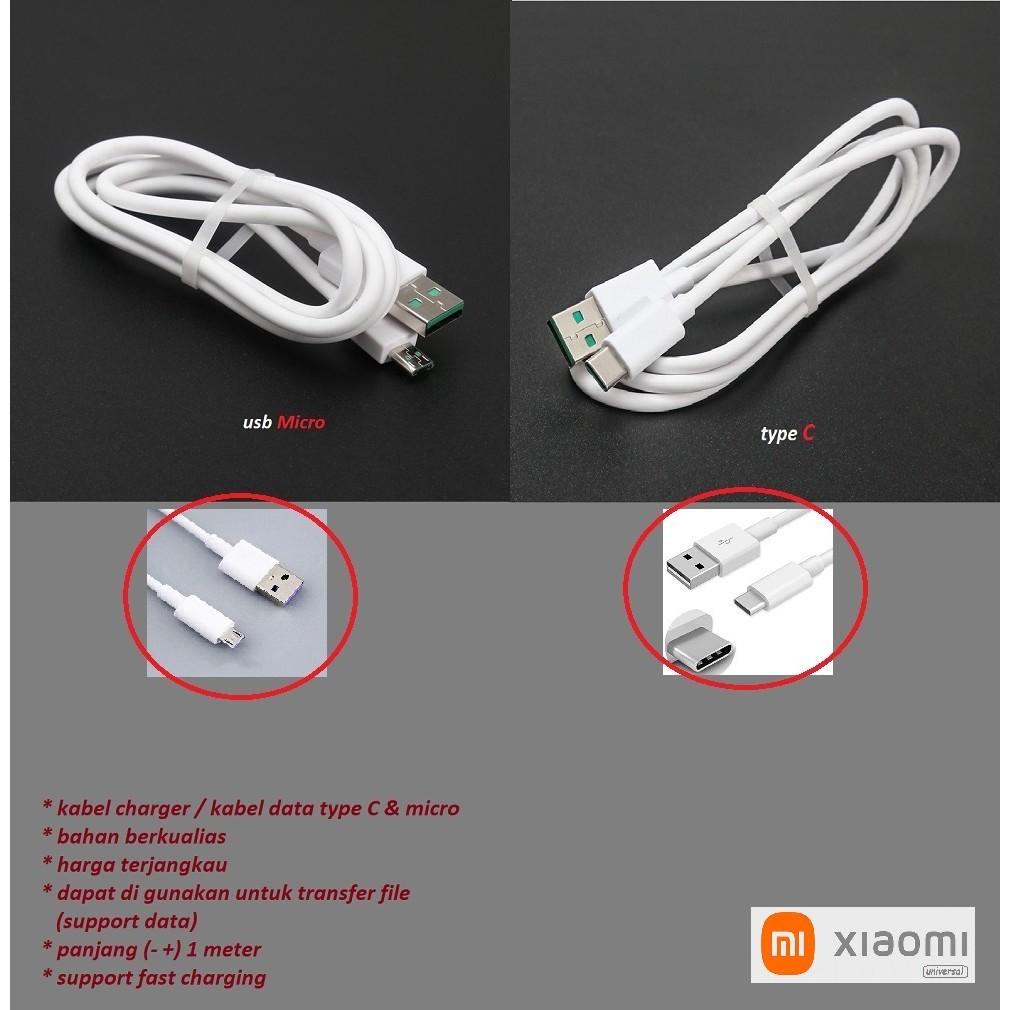 Usb C & micro kabel charger xiaomi Mi max 1 - Mi max 2 (MDE40/MDI40) - Mi max 3 - Mi max 4 - Mi max 