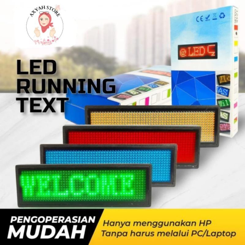 Nametag Led Mini Custom Bluetooth / Running Text digital/ Name tag Led / Elektronik