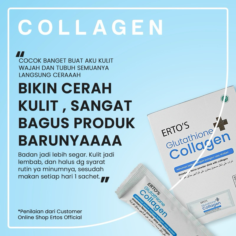 

Erto's Glutathione Collagen Drink Minuman Kolagen Ikan Kolagen Alami Glowing Brightening Untuk Semua Jenis Kulit Collagen Drink Minuman Collagen Whitening Booster Minuman Pencerah Pemutih Kulit Tubuh dan Pemutih Kulit Wajah BPOM