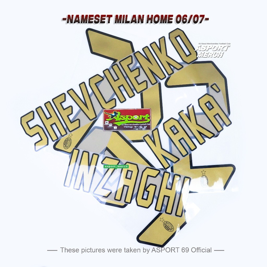 ASPORT NAMESET MILAN HOME 2006 2007 NAMESET  MILAN HOME 06 07