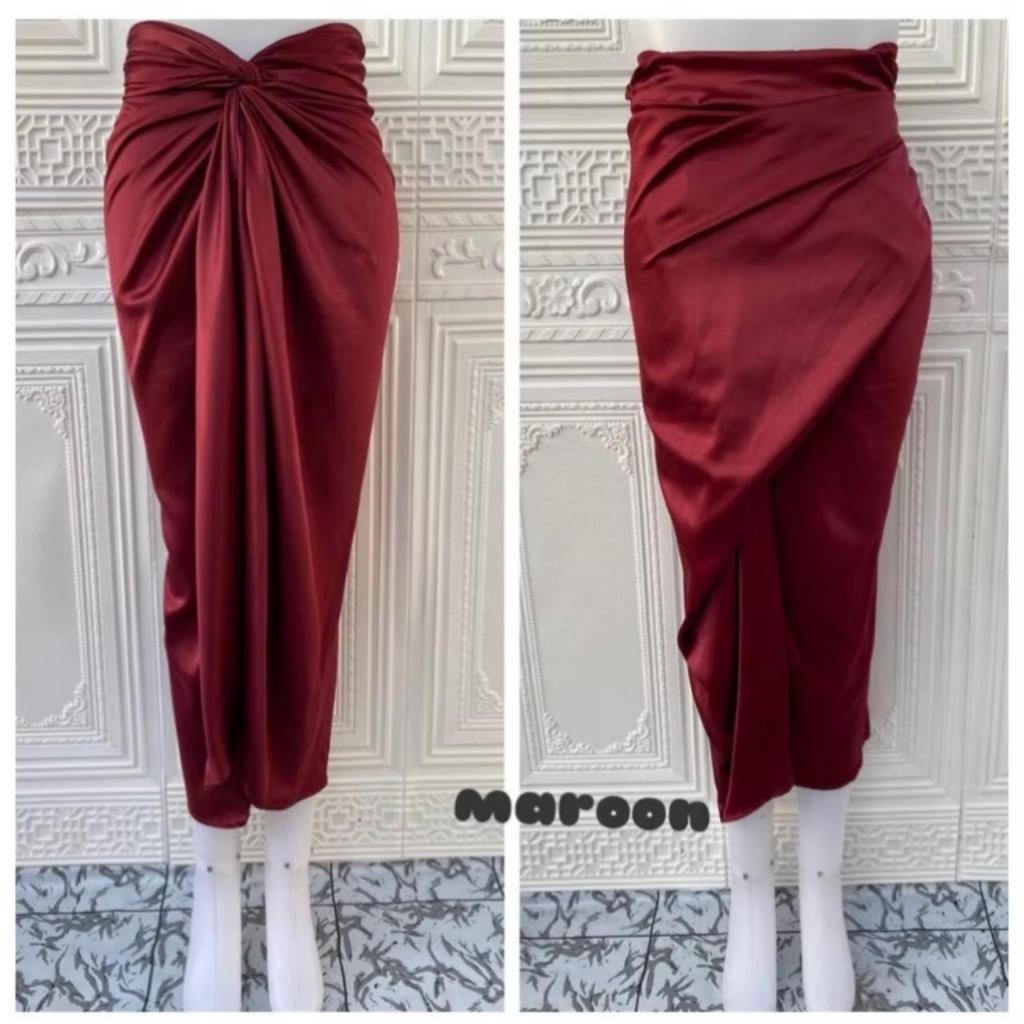 lilit polos satin Rok lilit polos satin wrap skirt - rok lilit polos - Rok lilit satin wrap skirt - 