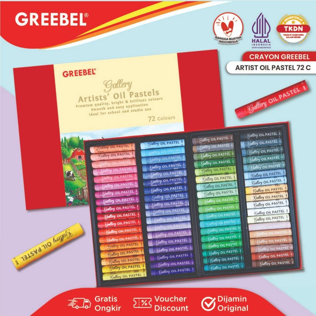 

GREEBEL Crayon Krayon Artist / Artist Oil Pastel 12 24 36 48 72 Warna / Crayon Set / Crayon Greebel