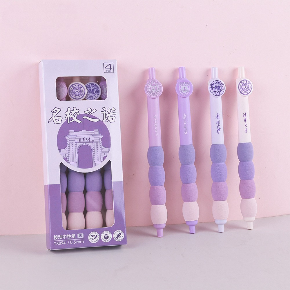 

4pcs Cute Cartoon Erasable Gel Pens Blue Ink 0.5mm Soft Grip Retractable Kawaii Stationery Sool Supplies Cute Pens