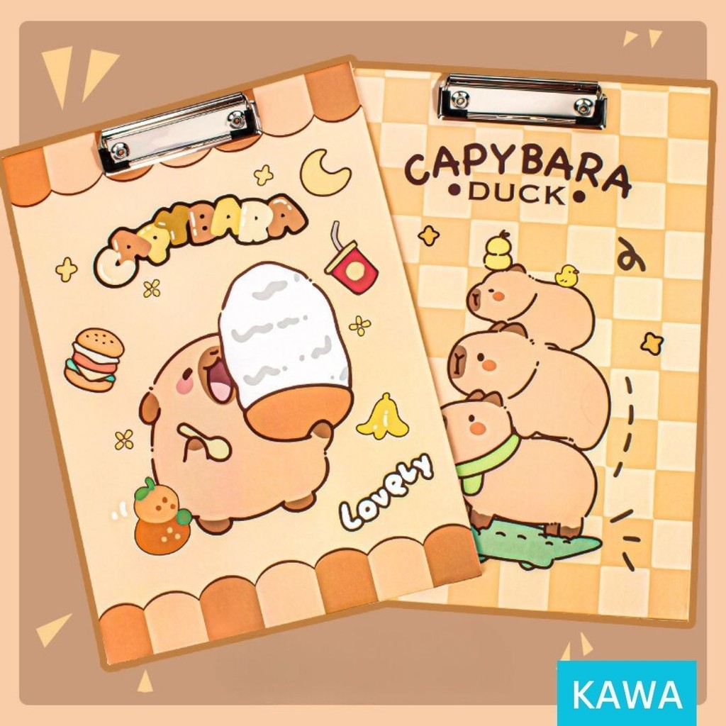 

KAWA Papan Jalan Ujian Clipboard Tatakan Kertas A4 Single Layer Motif Capybara Lucu Kartun Kapibara Estetik Aesthetic MO