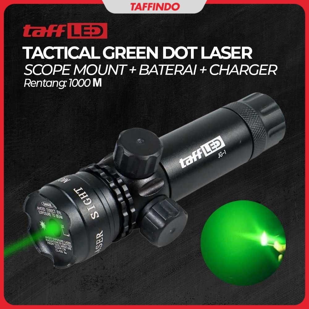 TaffLED Laser Tactical Green Dot Scope Mount Baterai Charger - JG-1 toko medan amplas