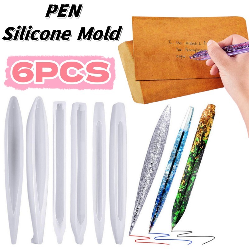 

New Transparent Pen Silicone Mold Diy Ballpoint Pen Mold Creative Dried Flower Epoxy Resin Pen Casting Mold Clear Jewelry Making