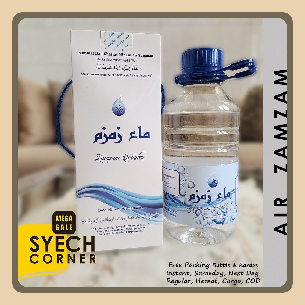 

Air Zamzam 1 liter Zam Zam Asli kemasan Premium Hadiah Gift