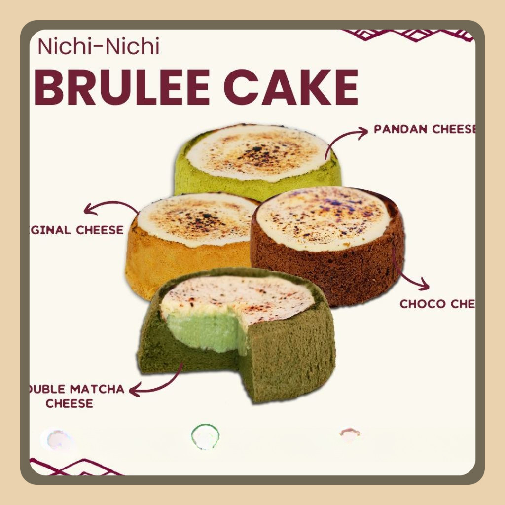 

BRULEE CAKE - Original Choco Pandan Matcha Bolu Keju Best Seller Cheesecake Lembut Lumer - Nichi Nichi by Farine