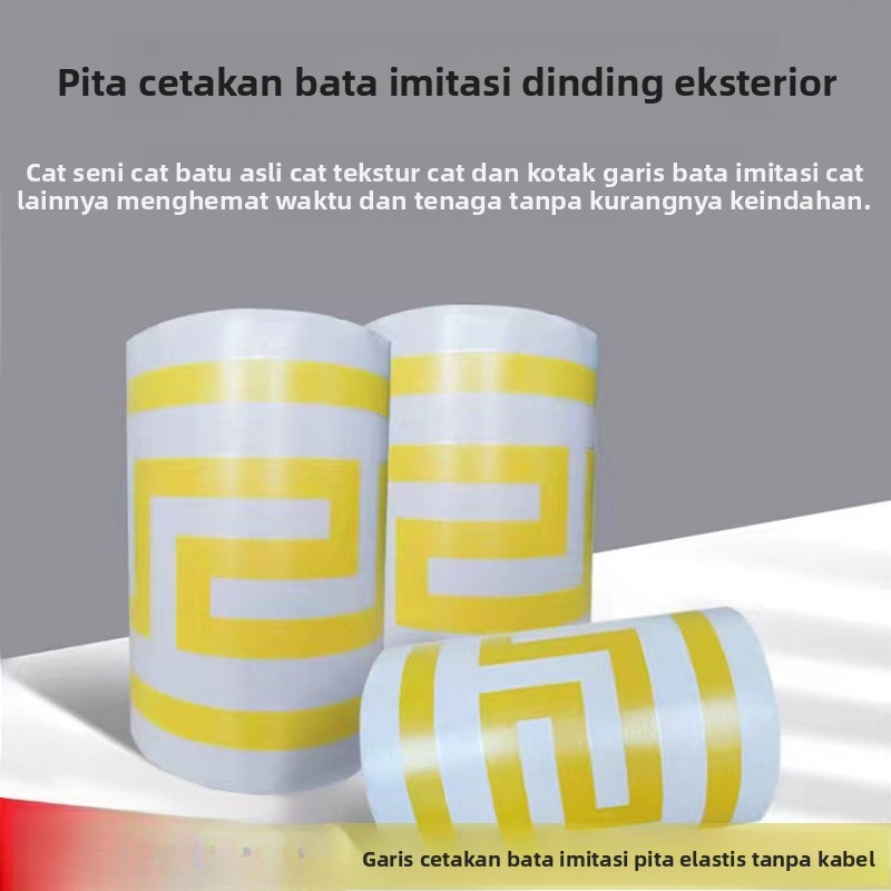 

(3PCS) Dekorasi Pita Cetakan Bata Imitasi Dinding Eksterior Seni Grid Cat Tekstur Garis Cat Grid Tanpa Residu Perlindungan Perekat