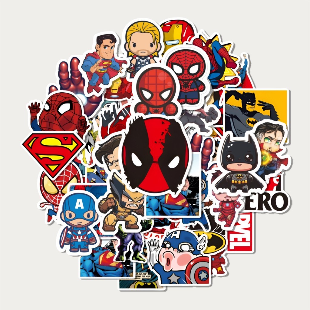

Sticker Pack Stiker Kartun Superhero | Sticker TUMBLR | Stiker LAPTOP KOPER HELM