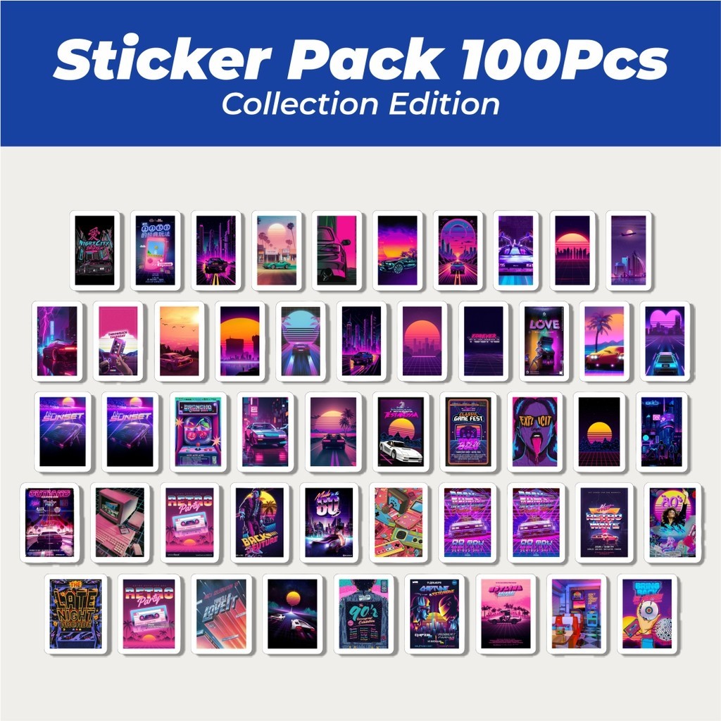

Hot Stiker Vaporwave/Shockwave Lucu Anti Air Stikers Berperekat Waterproof Sticker Decal Buat Motor Helm Buku Journal Koper Casing HP Laptop Botol Minum