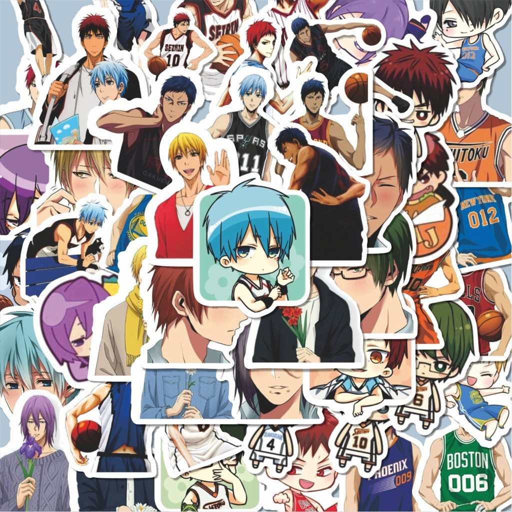 

100PCS Lucu Anime Kuroko's Basketball Stiker Aesthetic Stiker Anti Air Stikers Berperekat Waterproof sticker decal buat Motor Helm Buku Journal Koper Casing HP Laptop Botol Minum Hadiah anak