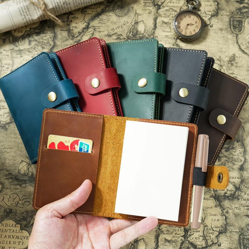 

Genuine Leather Mini A8 / M5 Planner Vintage Notebook Journals Portable Notepad Retro Pocket Travel Diary Organiser Stationery