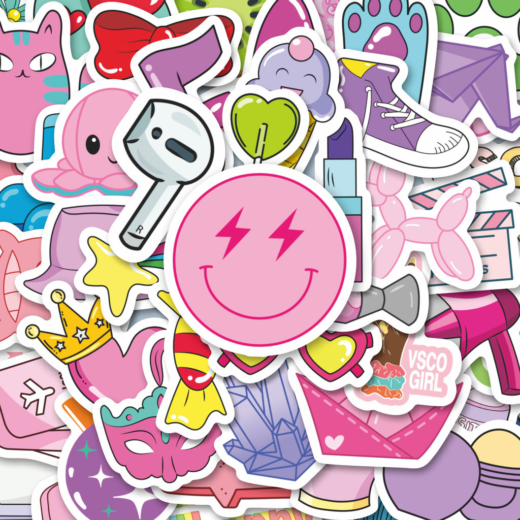 

100PCS Lucu Stiker VSCO Girl and Aesthetics Stiker Aesthetic Stiker Anti Air Stikers Berperekat Waterproof sticker decal buat Motor Helm Buku Journal Koper Casing HP Laptop Botol Minum Hadiah anak