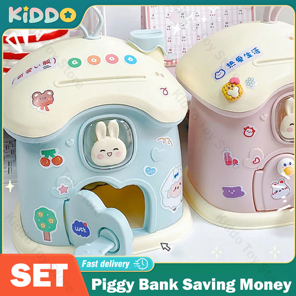 

DIY Money Banking Toys Piggy Bank Kids Creative Money Saving Pot Coin Banks Coin Box With Lock Key Gift Toy for Girl