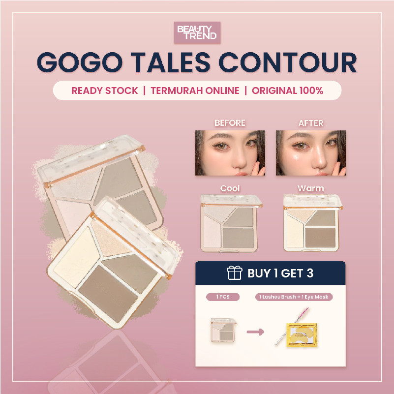 [READY ORI] Gogo Tales Contour Gogo Tales Highlight Contouring Palette Gogo Tales Bronzer GT431