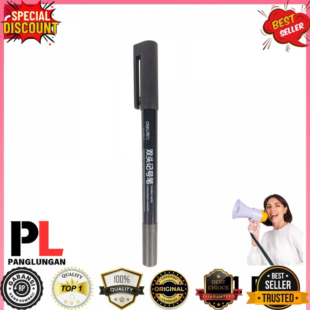 

Deli Pena Permanen Dual Head Tip Marker Pens Waterproof - 6823