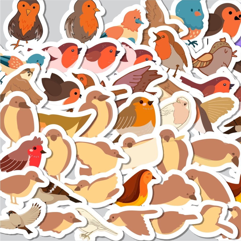 

Stiker Cutting Pack Sticker Hewan Burung Gereja Isi 100Pcs Series Aesthetic Lucu Keren Untuk Koper Bahan Vynil