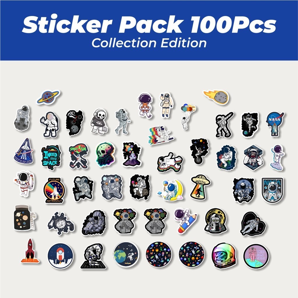 

Hot Stiker Spaceman [Astronot] Lucu Anti Air Stikers Berperekat Waterproof Sticker Decal Buat Motor Helm Buku Journal Koper Casing HP Laptop Botol Minum