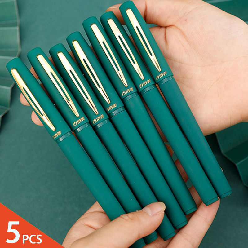 

5Pcs/lot Green Ink Ballpoint Pen 0.7mm Special Colors Thick Line Gel Pens for Writing Markers Office Stationery School Supplies