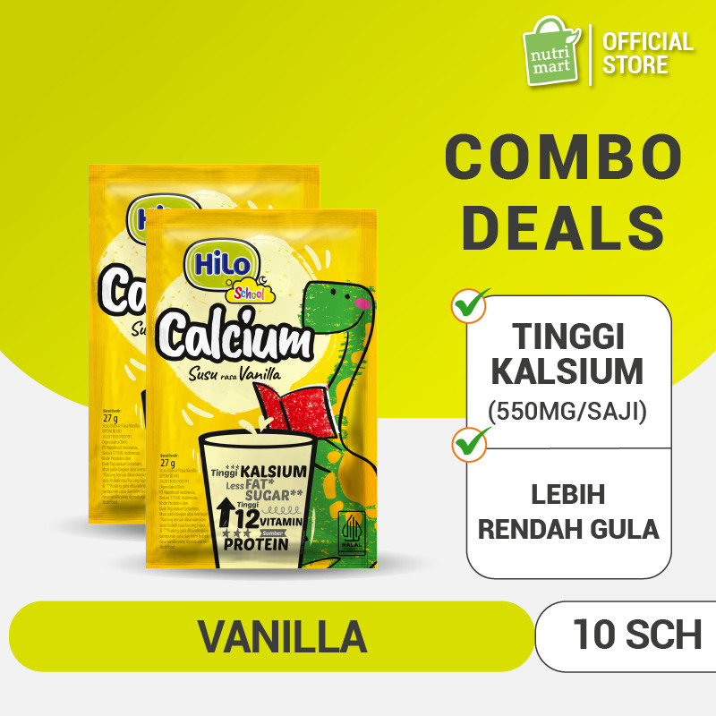 

Twin Pack - HiLo School Vanilla 10 Sch - Susu Anak Tinggi Kalsium Protein Lebih Rendah Gula