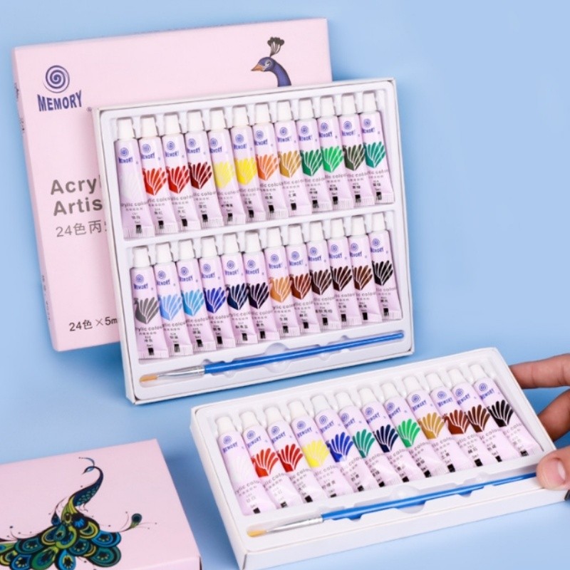 

Acrylic Paint Set 12/18,5ml/0.17oz-suitable for stone, plastic, graffiti, DIY crafts-the perfect gift for artists and enthusiast