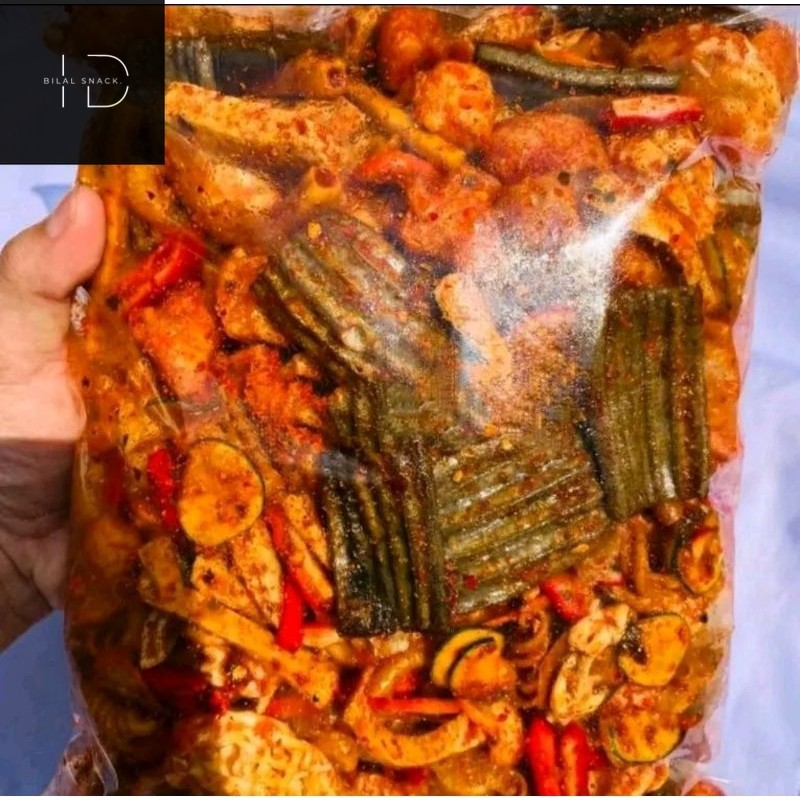 

Seblak campur mix pedas basreng / jaat beton / kerupuk jengkol / macaroni /siomay/seblak viral