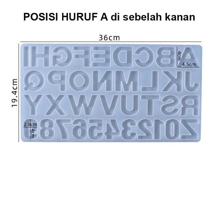 Size BESAR (VERSI TEBAL) Cetakan Huruf A-Z & Angka Alfabet Alphabeth Cetakan Resin Cetakan Silikon M