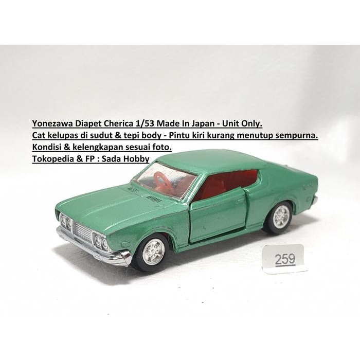 IP3... Vintage Yonezawa Diapet Cherica Nissan Bluebird U H.T Hijau Japan 1/53 Unit Only 2ND