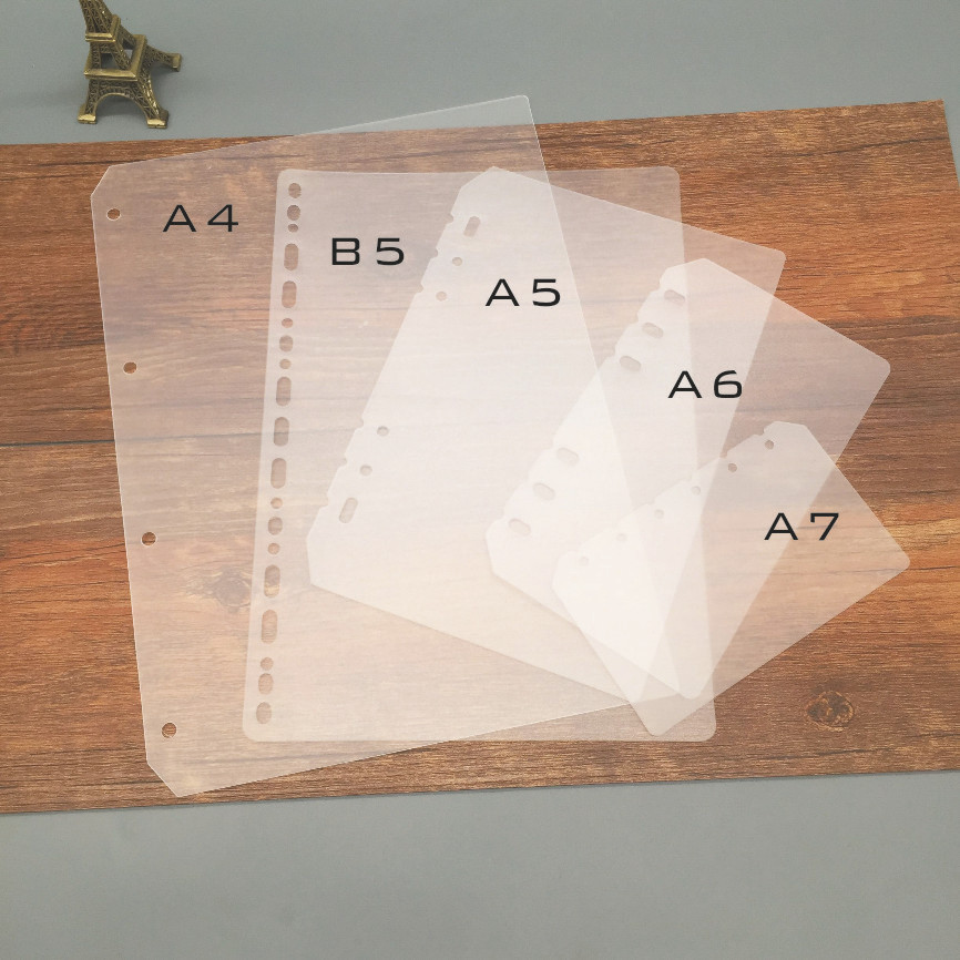 

A5 A6 A7 B5 A4 Loose-leaf Divider And Baffle PP Transparent Matte Loose-leaf Universal Notebook Divider Accessories