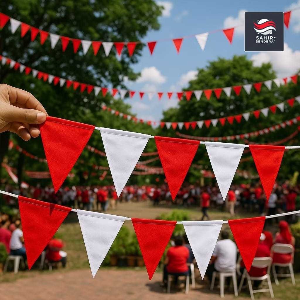 Pernak Pernik Agustus / Bendera Segitiga Rawis Merah Putih Panjang 5.5 Meter