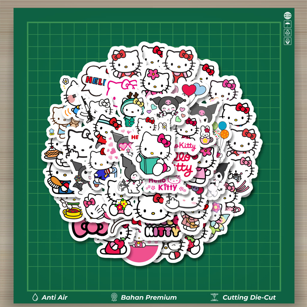 

HOT 50 PCS STIKER Stiker Kartun Hello Kitty Stiker Fashion Cars Decal Dingin Kartu Album Custom Vinyl Anti Air- Sticker Aesthetic Buku Journal Koper Casing HP Tablet Laptop Helm Motor Botol Minum