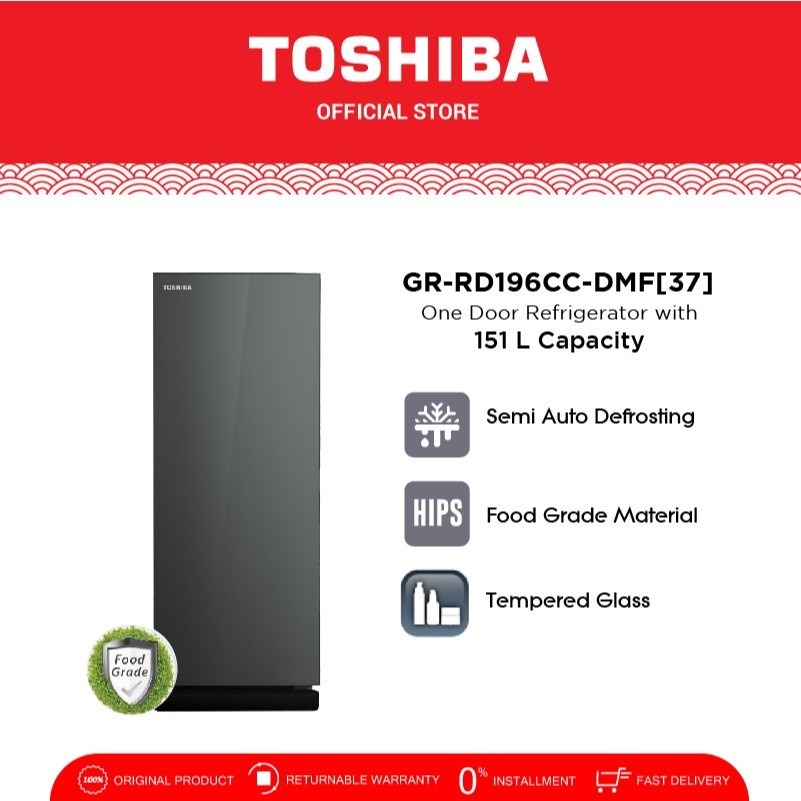 Toshiba Kulkas 1 Pintu 150 Liter Auto Defrost GR-RD196CC-DMF[37] & GR-RD235CC-DMF[37]