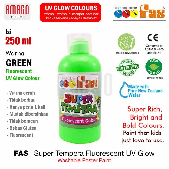 

PILIH WARNA - FAS - SUPER TEMPERA FLUORESCENT UV GLOW PAINT - 250 ml - Merah Muda