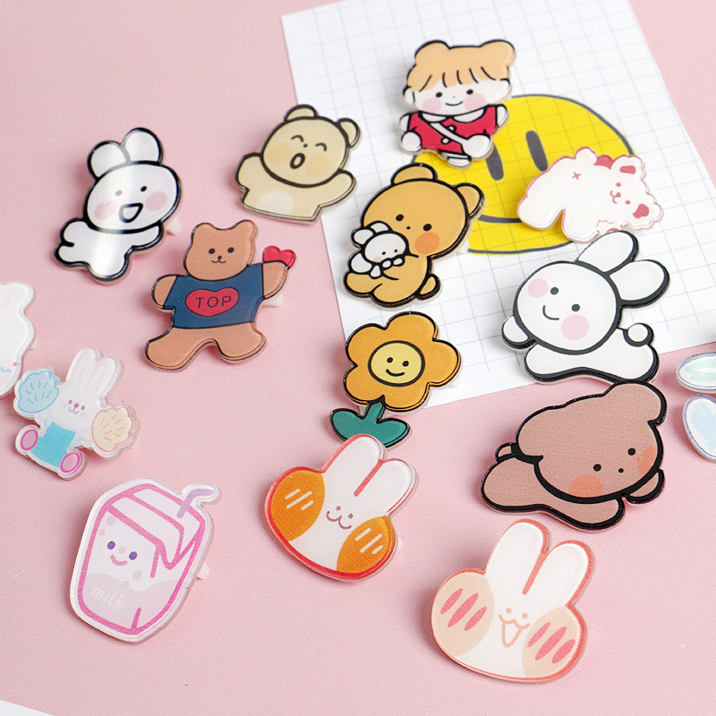 COD I Pc Bros Kartun lucu Acrylic Kreatif Korea Pin Tas Cute Pin  Bros Akrilik Lucu Kartun Kelinci L