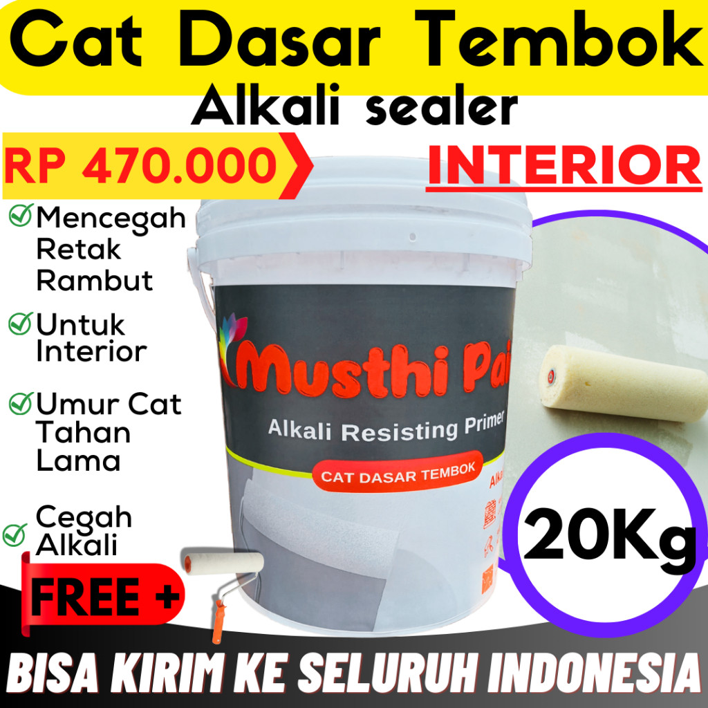 Cat Dasar Tembok Alkali Sealer Interior Musthi Paint isi 20 Kg
