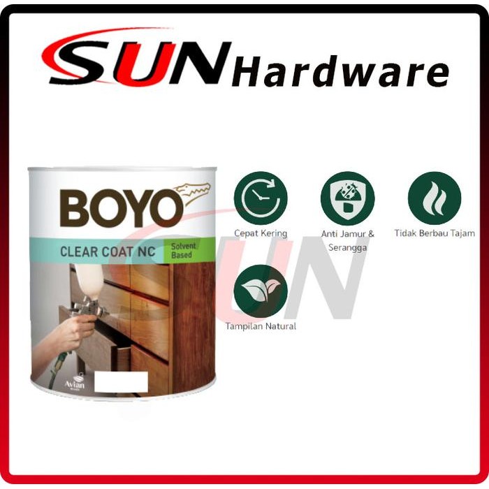 [BERGARANSI] Harga Promo Cat Kayu Politur Plitur 1 L boyo NC Clear Gloss Doff Vernish Solvent - NC C