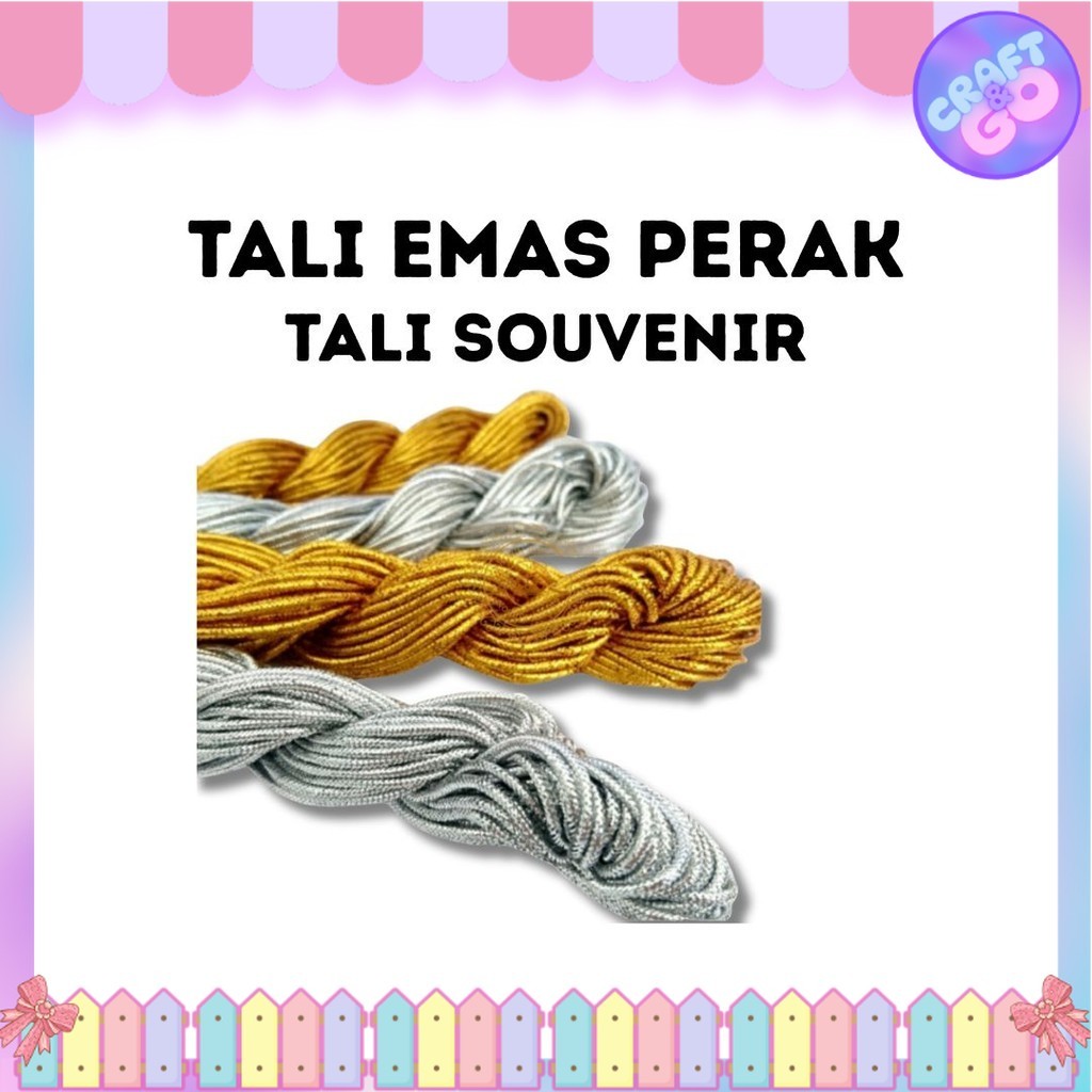 Tali Souvenir Emas Perak / Benang Emas Souvenir / Tali Emas