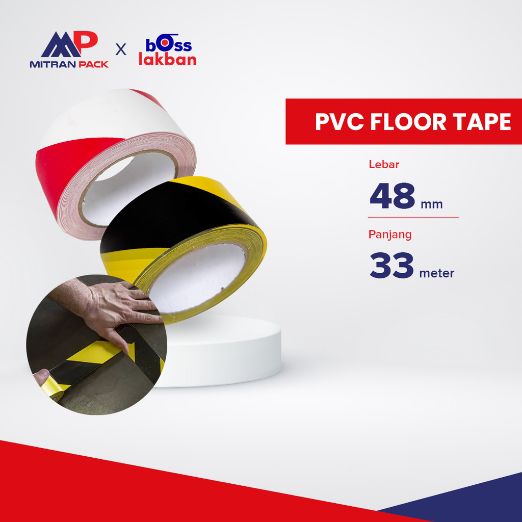 

Lakban Lantai PVC / Floor Marking Tape Tahan Injak / Lantai Penanda Area 48mm x 33m Mitran Pack