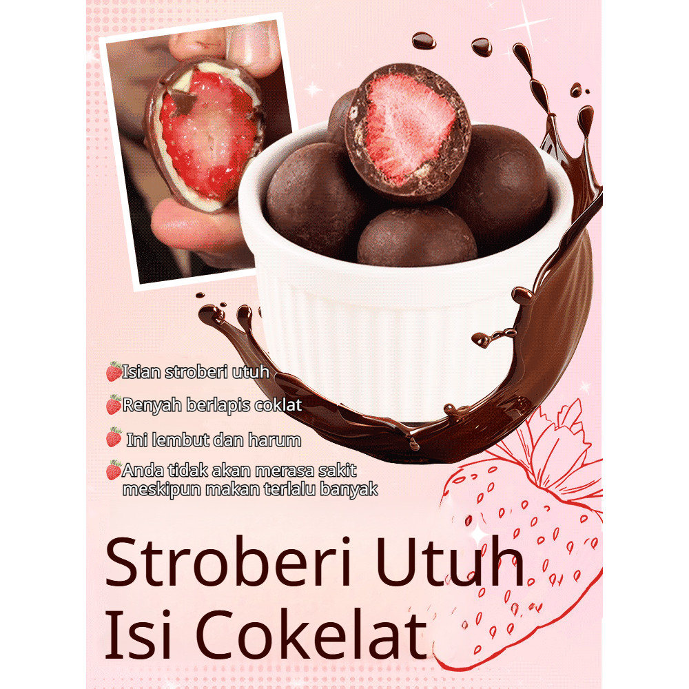 

⚡【Beli satu gratis satu】⚡Isi cokelat stroberi gandum utuh/Camilan Idul Fitri/Cokelat buah segar/Stroberi kering/Cokelat halal/Cokelat sehat kaya antioksidan