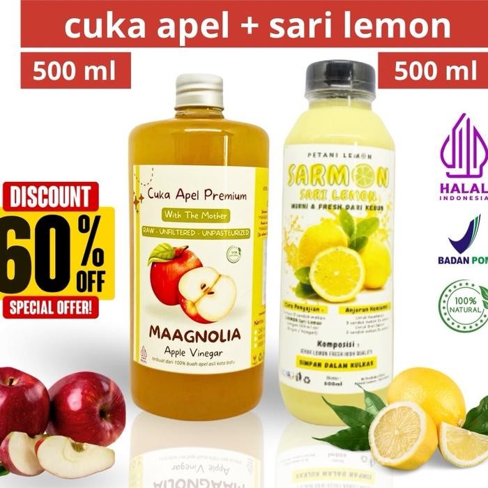 

Paket Cuka Apel Maagnolia 500ML + Sari lemon 500 ML