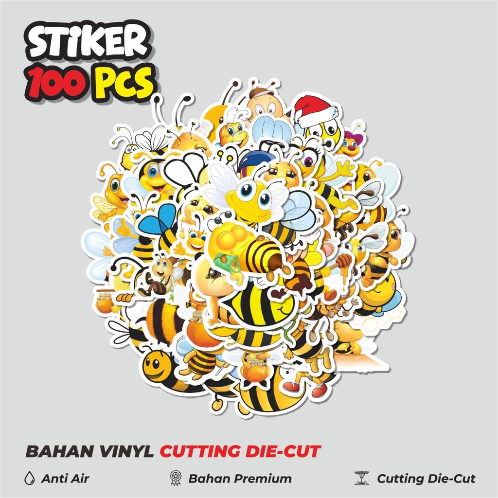 

Terbaru! 50 pcs Stiker Funny Honeybees Series Dekorasi Lucu Kreatif untuk Notebook, Skateboard, HP