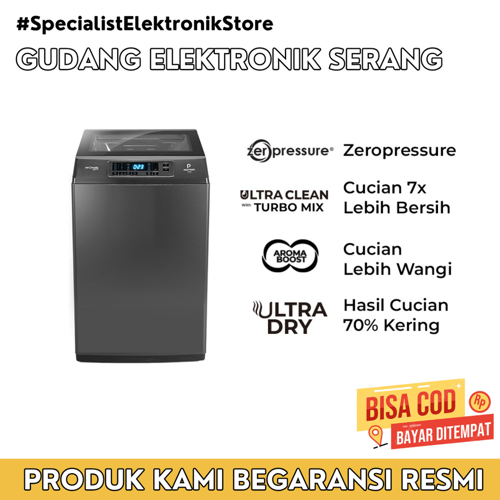 MESIN CUCI POLYTRON 1 TABUNG 9.0 KG | PAW 9028