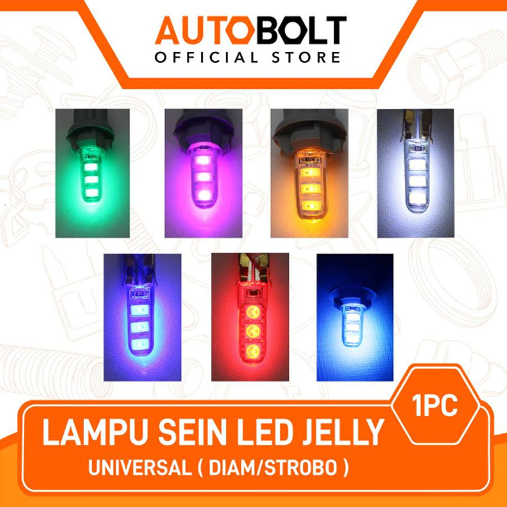 1 PC Lampu Sein LED Jelly Universal Motor Mobil Putih Biru Ice Blue Merah Hijau Kuning Pink Lampu Se